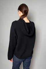 Fabiana Filippi Hooded Sweater with Brilliant Drawstring in Black- Ashia Mode- Vancouver, BC
