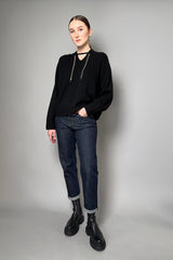 Fabiana Filippi Hooded Sweater with Brilliant Drawstring in Black- Ashia Mode- Vancouver, BC
