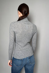 Fabiana Filippi Slim Fit Ribbed Turtleneck Sweater in Grey