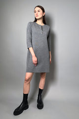 Fabiana Filippi Knit Dress with Brilliant Detail in Median Grey Melange