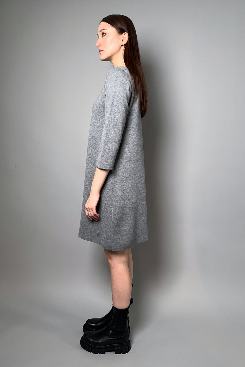 Fabiana Filippi Knit Dress with Brilliant Detail in Median Grey Melange