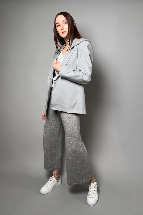 Fabiana Filippi Knit Pants with Sparkly Lurex in Grey