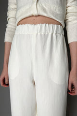 Fabiana Filippi Linen-Silk Pull-On Style Trousers in White Vancouver. Shop Online or in Store.
