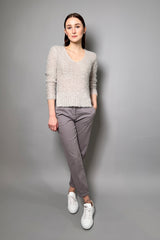 Fabiana Filippi Slim Mohair Sweater with Small Sequins in Oatmeal