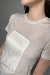 Lorena Antoniazzi T-shirt with Front Patch and Swarovski Star in Cream
