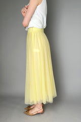 Fabiana Filippi Pleated Tulle Skirt in Pale Yellow