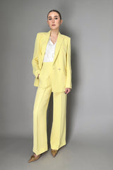 Fabiana Filippi Linen-Silk Double Breasted Blazer in Pale Yellow