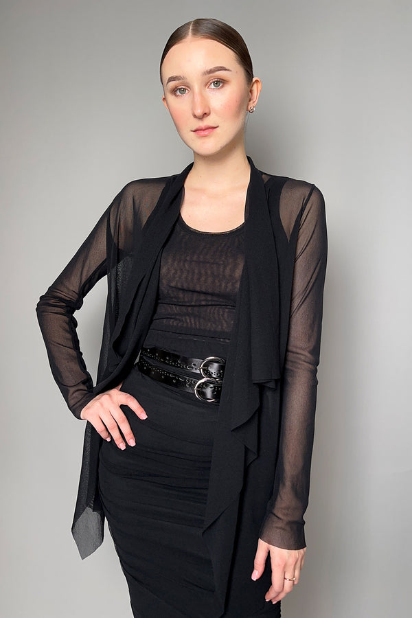 Fuzzi Tulle Waterfall Cardigan in Black- Ashia Mode- Vancouver, BC