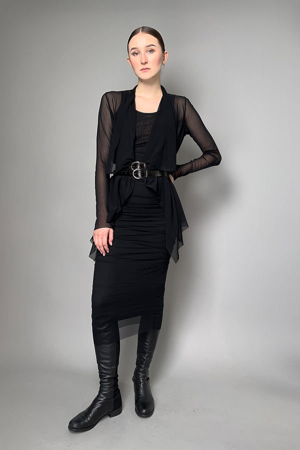 Fuzzi Tulle Waterfall Cardigan in Black- Ashia Mode- Vancouver, BC