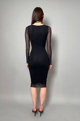 Fuzzi Ruched Tulle Dress in Black - Ashia Mode - Vancouver, BC