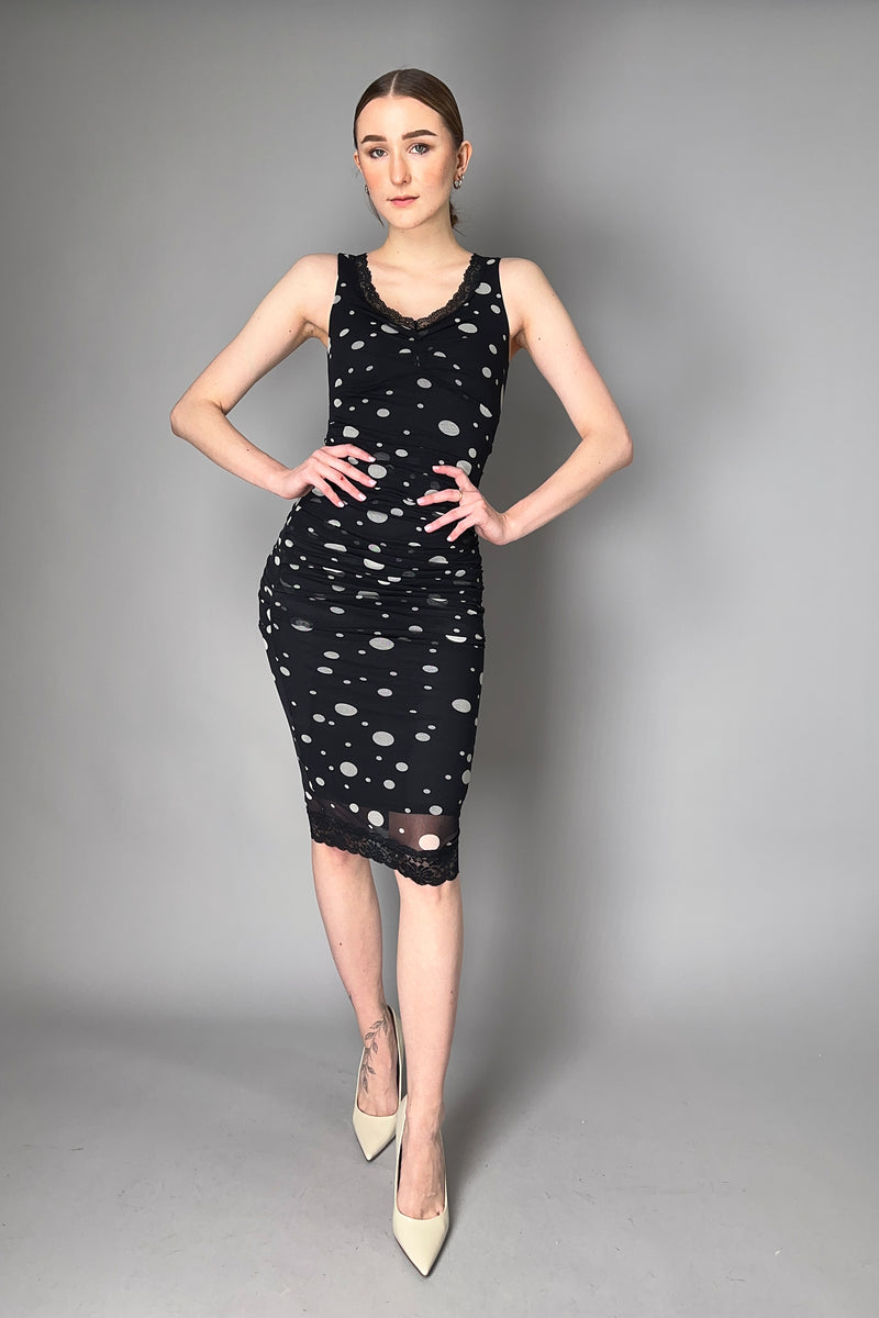 Fuzzi Ruched Polka-Dot Tulle Dress- Ashia Mode- Vancouver, BC