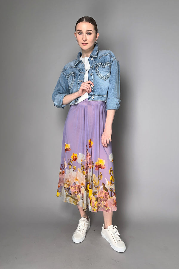 Fuzzi Blooming Florals Pleated Tulle Skirt in Lavender Vancouver. Shop Online or in Store.