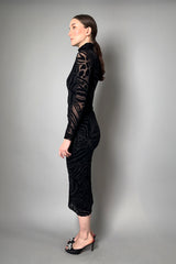 Fuzzi Velvet Flocked Tulle Dress in Black- Ashia Mode- Vancouver, BC
