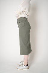 Lorena Antoniazzi Denim Slit Pencil Skirt in Olive Green Vancouver. Shop Online or in Store.