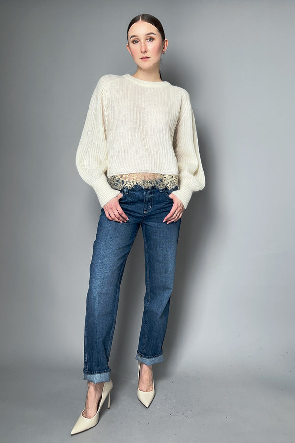 Fabiana Filippi Crew Neck Sweater in Off-White- Ashia Mode- Vancouver, BC
