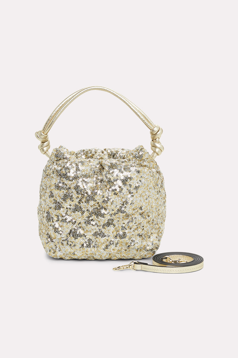 Dorothee Schumacher Shimmering Touch Petite Sequin Satchel Handbag in Gold
