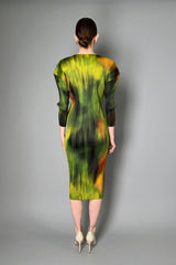 Pleats Please Issey Miyake "Turnip & Spinach" Dress in Green