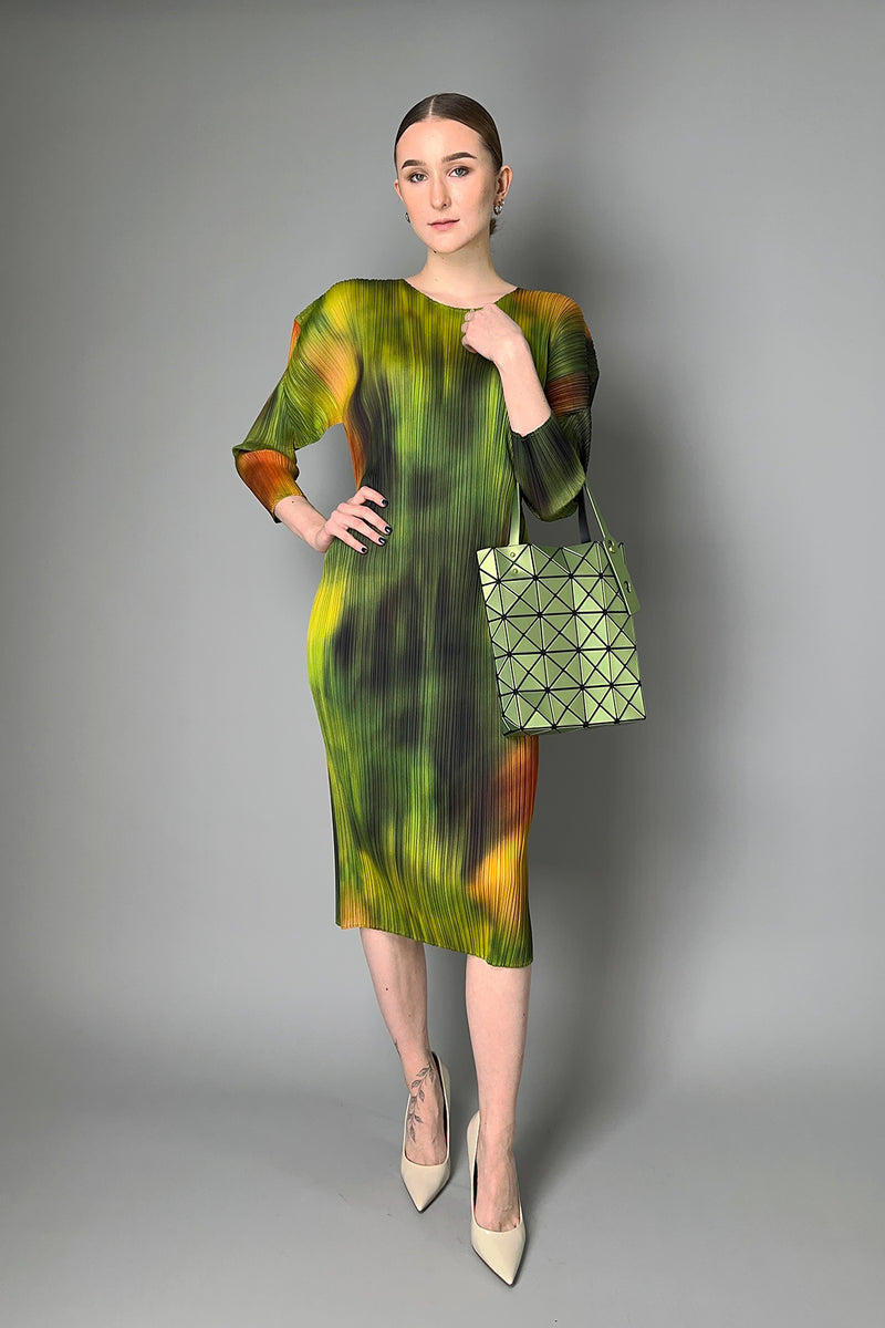 Pleats Please Issey Miyake "Turnip & Spinach" Dress in Green