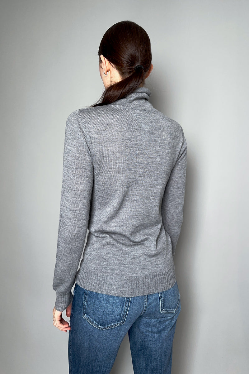 Fabiana Filippi Merino Wool Roll Neck Sweater in Grey