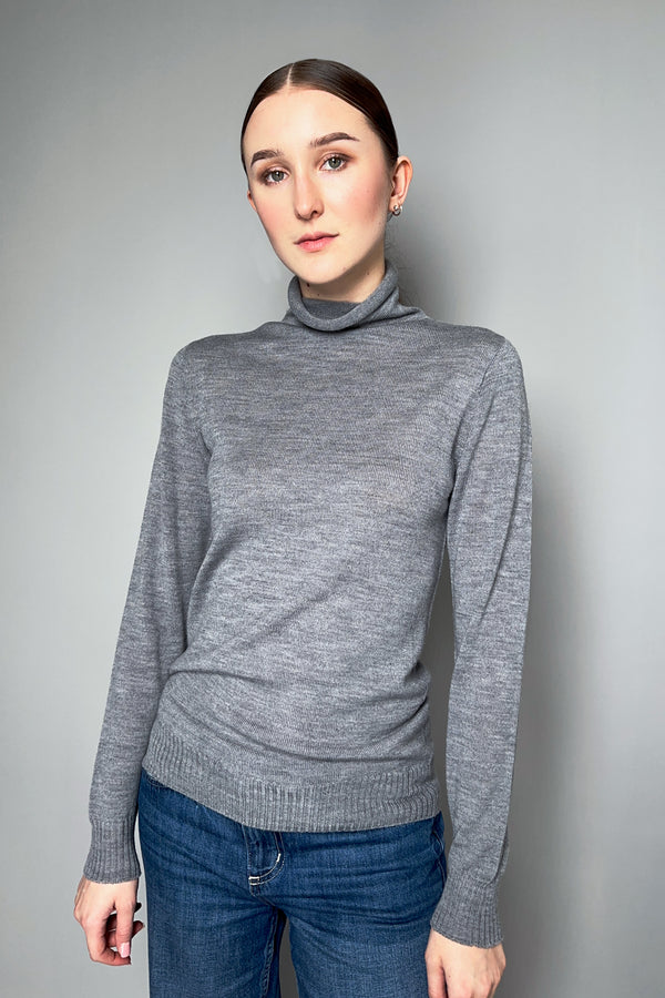 Fabiana Filippi Merino Wool Roll Neck Sweater in Grey