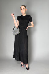 Herno Pleated Knit Skirt in Black Lurex