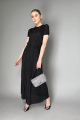 Herno Pleated Knit Skirt in Black Lurex