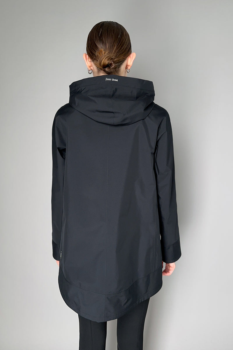 Herno A-line Laminar Gore-Tex Rain Jacket in Black