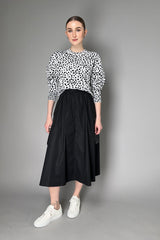 Herno Long Cotton Poplin Skirt with Nylon Cargo Pockets in Black