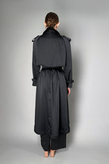 Herno Satin Trench Coat in Black