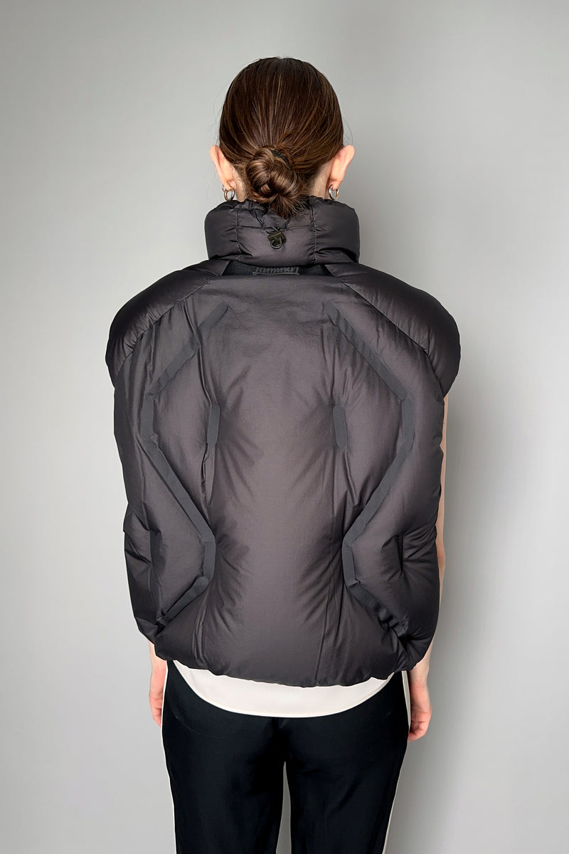 Herno Laminar Couture Puffer Vest in Charcoal