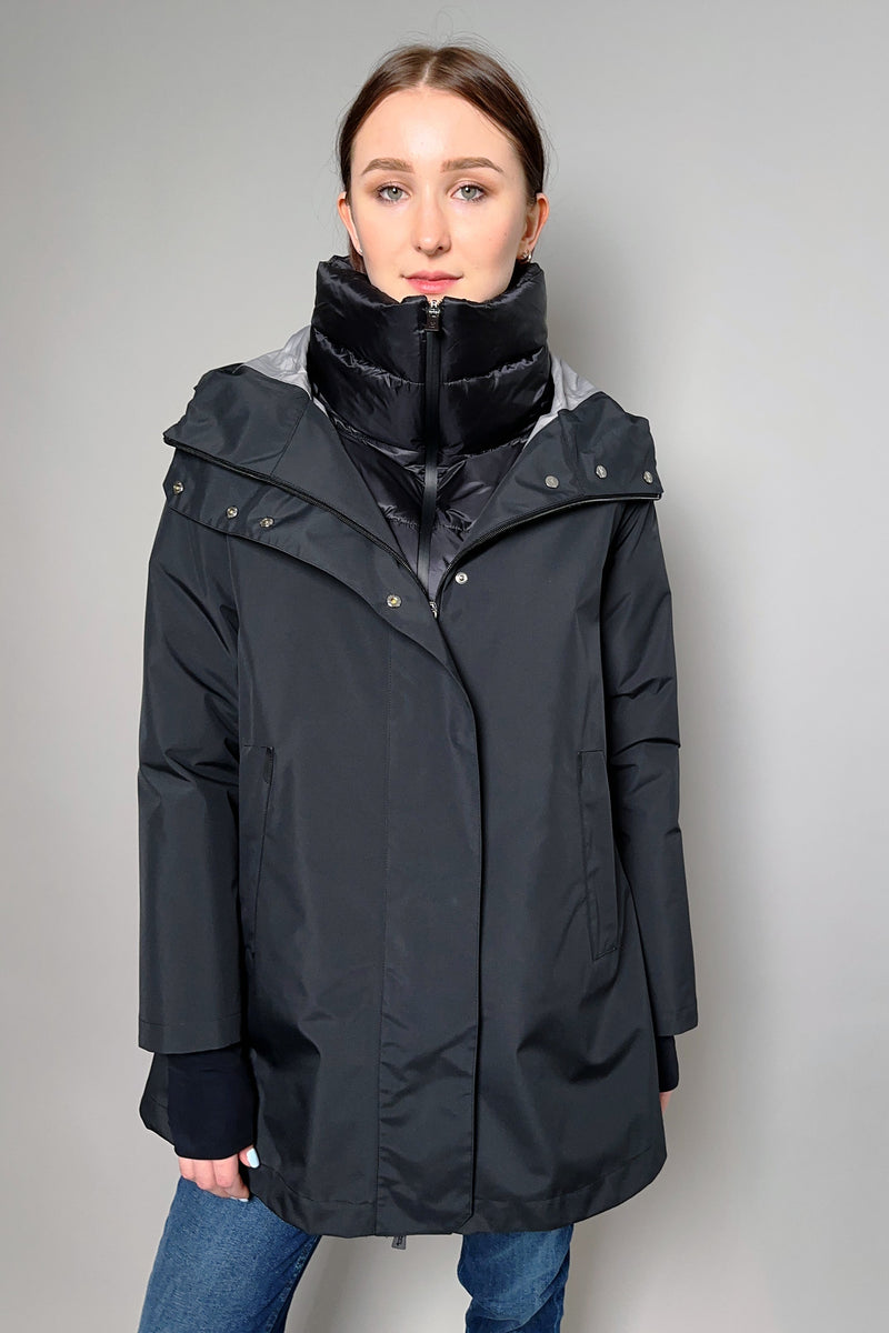 Herno Down Coat with Detachable Gortex Overlay in Black - Ashia Mode – Vancouver, BC