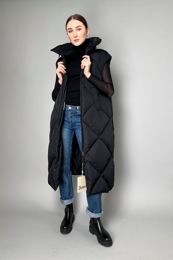 Herno Polar-Tech Long Puffer Vest in Black