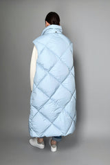 Herno Polar-Tech Long Puffer Vest in Powder Blue