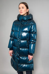 Herno Long Gloss Puffer Coat in Indian Blue - Ashia Mode – Vancouver, BC