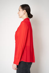 Dorothee Schumacher Crepe Sheer Blouse with Georgette Front in Lollipop Vancouver. Shop Online or in Store.