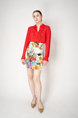 Dorothee Schumacher Crepe Sheer Blouse with Georgette Front in Lollipop Vancouver. Shop Online or in Store.