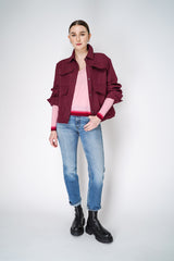Dorothee Schumacher V-Neck Pullover with Gradient Hem in Pink Vancouver. Shop Online or in Store.