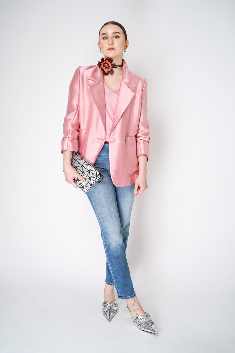 Dorothee Schumacher V-Neck Pullover with Gradient Hem in Pink Vancouver. Shop Online or in Store.