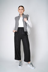 Peserico Cropped Pull-On Wool Blend Trousers in Grey Vancouver. Shop Online or in Store.