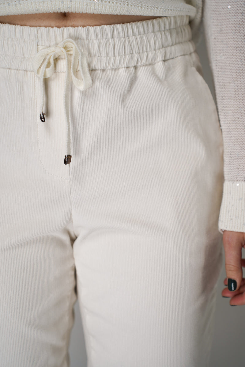 Lorena Antoniazzi  Corduroy Jogger Pants in Off-White Vancouver. Shop Online or in Store. 