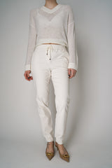 Lorena Antoniazzi  Corduroy Jogger Pants in Off-White Vancouver. Shop Online or in Store. 