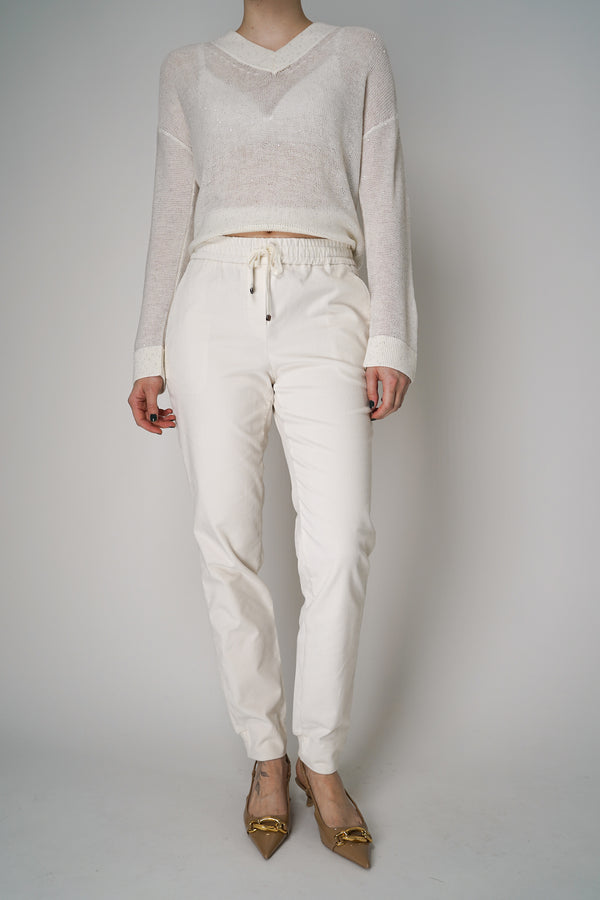 Lorena Antoniazzi  Corduroy Jogger Pants in Off-White Vancouver. Shop Online or in Store. 