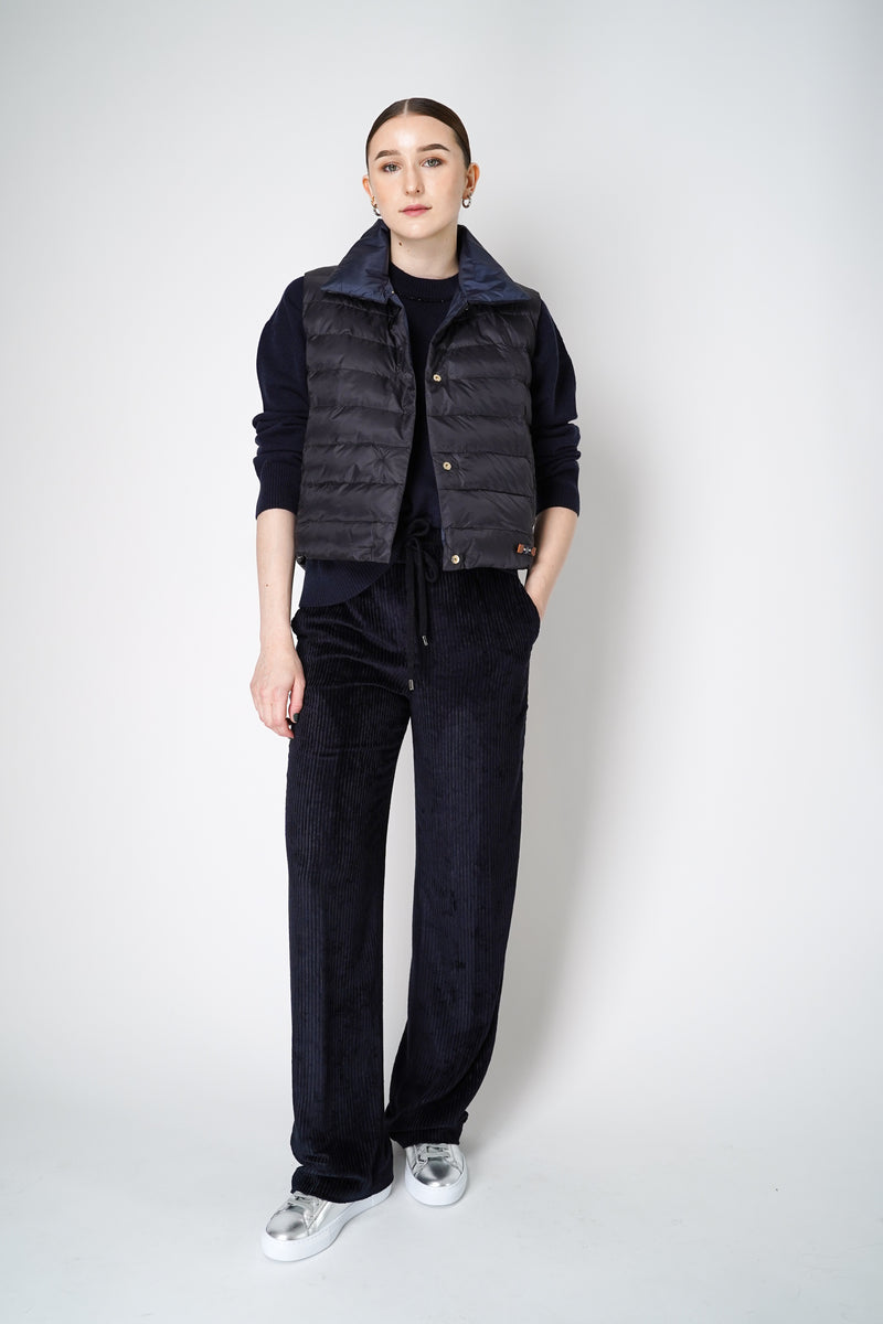 Peserico Velvet Corduroy Pull-on Style Pants in Navy Vancouver. Shop Online or in Store.