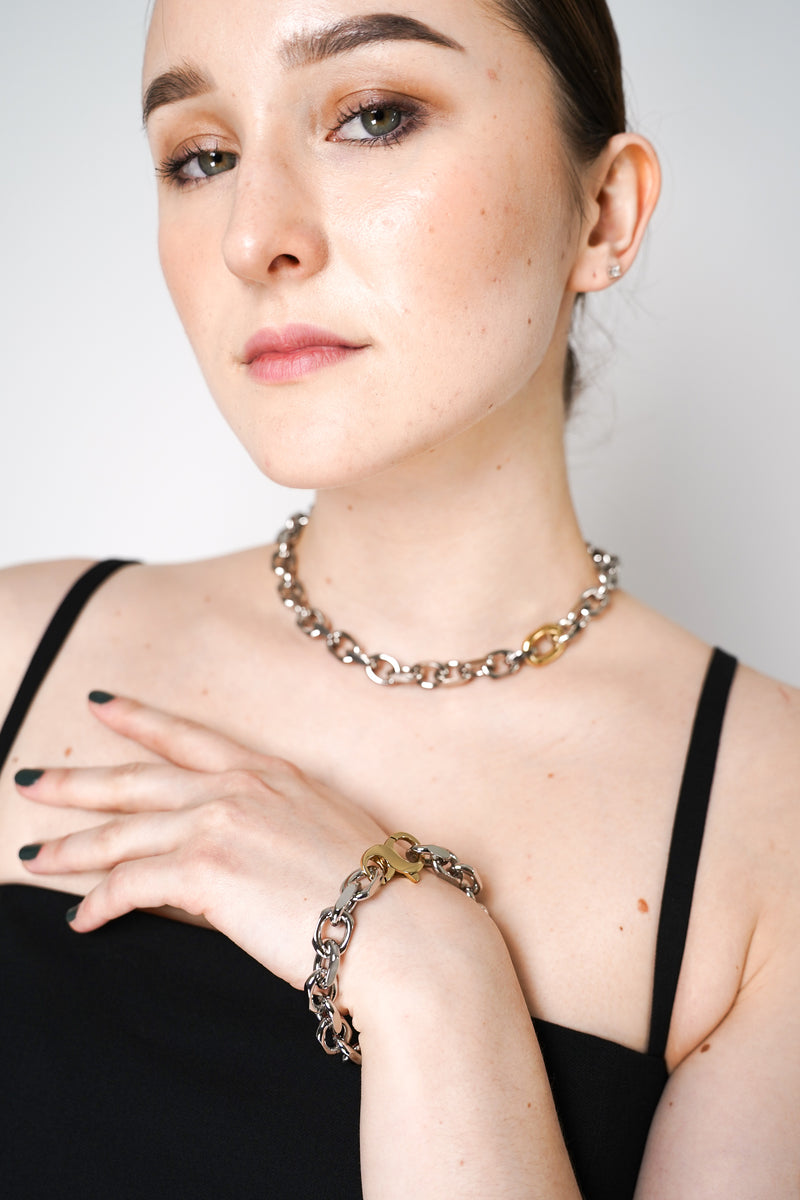 Fabiana Filippi Eco Brass Diamond Chain Bracelet in Silver Vancouver. Shop Online or in Store.