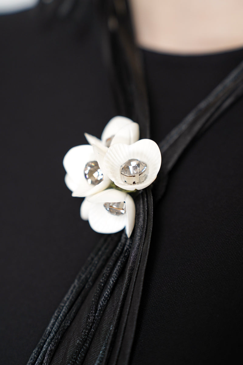 Dorothee Schumacher Dangling Flower Tassle Necklace in White Vancouver. Shop Online or in Store.