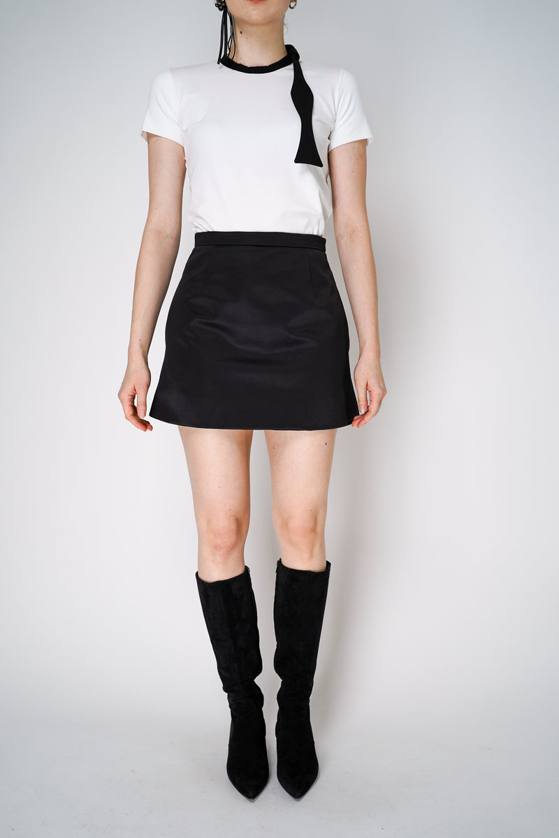 Dorothee Schumacher Satin Mini Skort in Black Vancouver. Shop Online or in Store.
