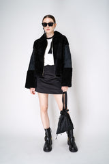 Dorothee Schumacher Satin Mini Skort in Black Vancouver. Shop Online or in Store.
