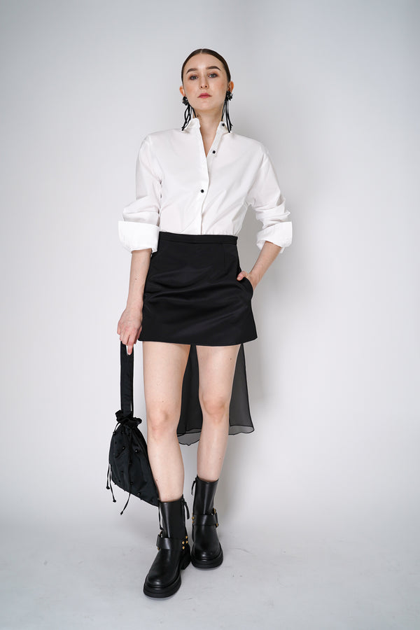 Dorothee Schumacher Satin Mini Skort in Black Vancouver. Shop Online or in Store.