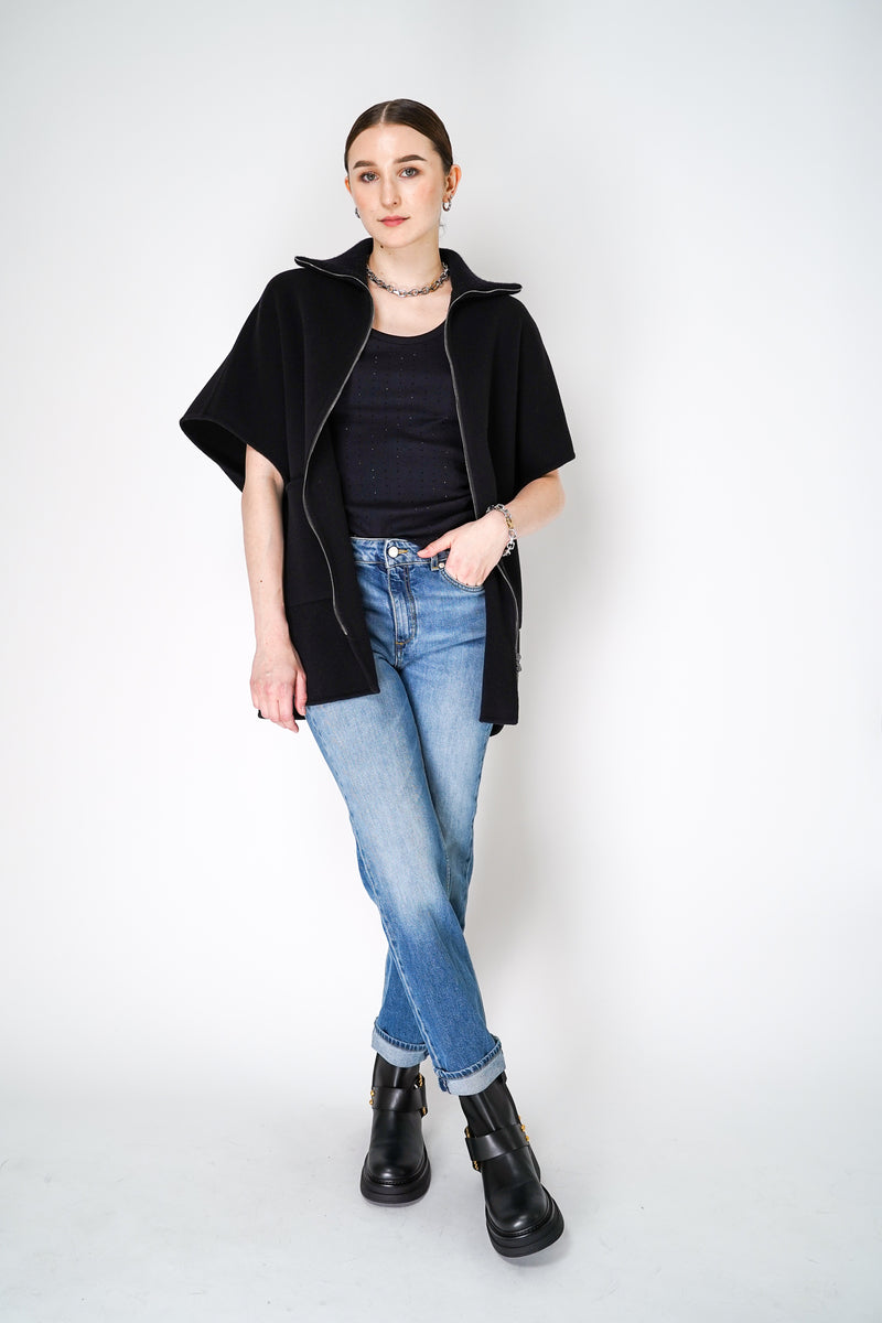 Dorothee Schumacher Ribbed Cotton Tank Top with Rhinestone Details in Black Vancouver. Shop Online or in Store.