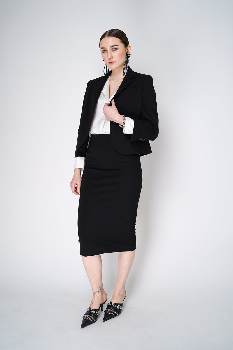 Dorothee Schumacher Punto Milano Pencil Skirt in Black Vancouver. Shop Online or in Store.